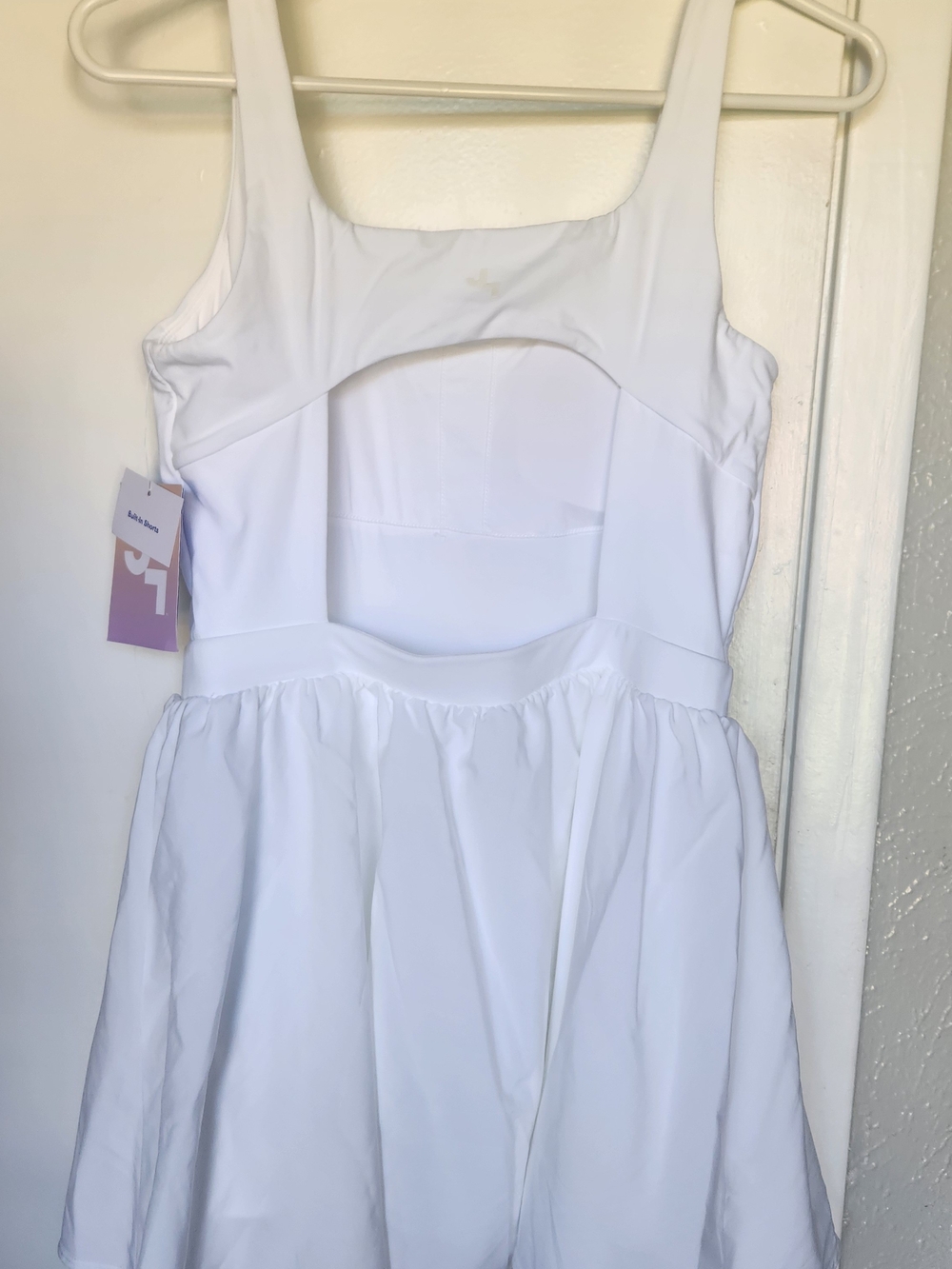 JoyLab Women's Game Day High Neck Low Back Active Dress White - Picture 2 of 7